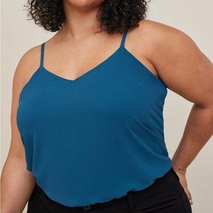 Torrid Cami Top 5X Blue Layered Swing Tank Shirt Layered Chiffon Swing Plus Size